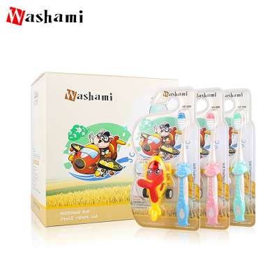 2019 Wholesale Eco Friendly Natural Wheat Soft Brush Small Head Cartoon Baby Brush Kid Toothbrush